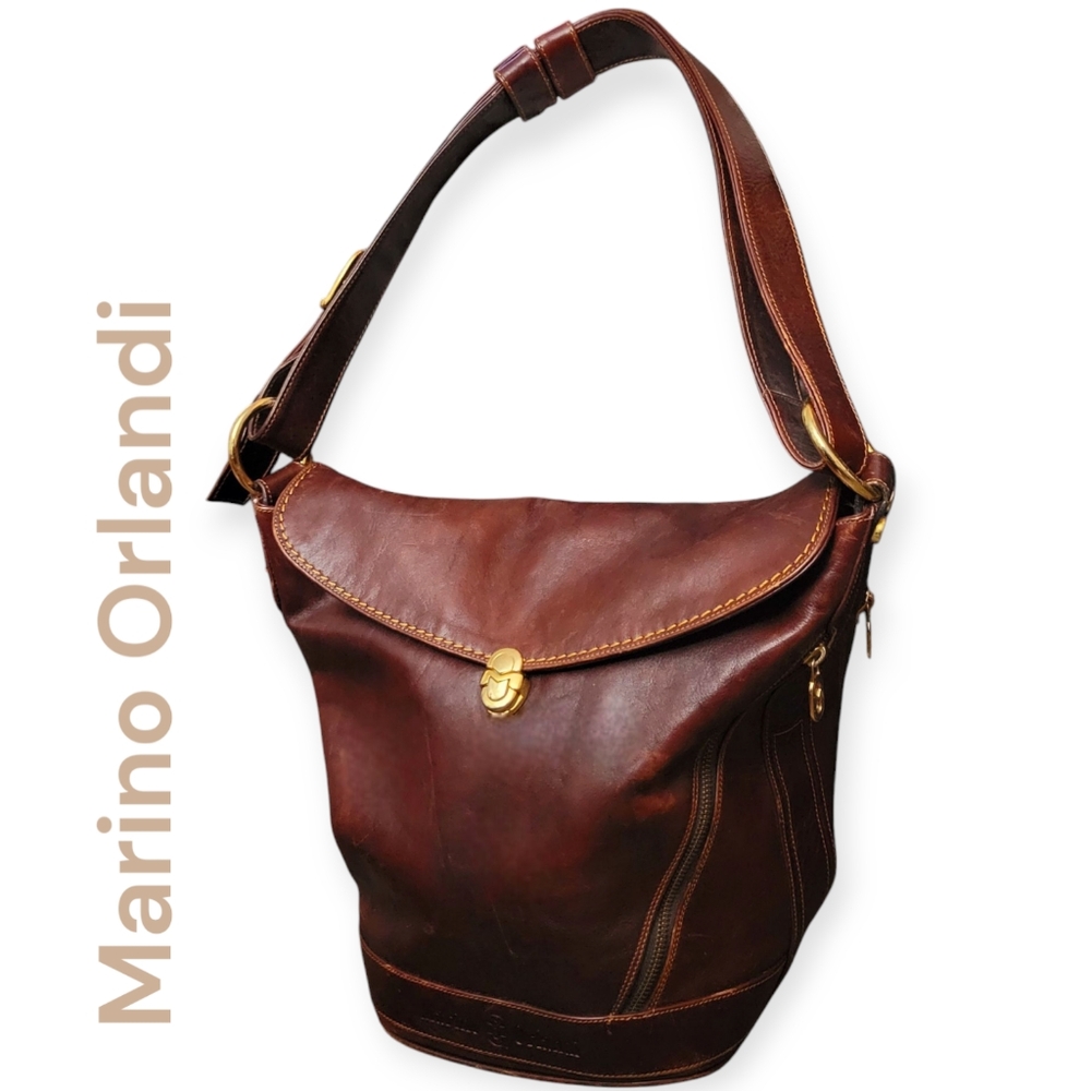 Marino Orlandi Brown Leather Shoulder Bag
